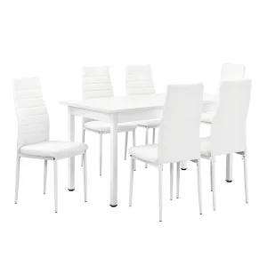 [en.casa]® Avesta Matbord och 6 stolar-140x60x75cm-i olika färger